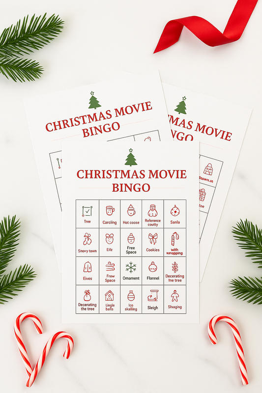 Christmas Movie Bingo – 12 Printable Game Cards (Instant Download)