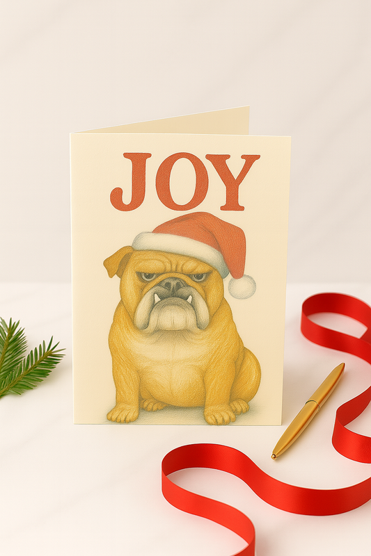 Bulldog Joy – Printable Holiday Card Set (Instant Download)