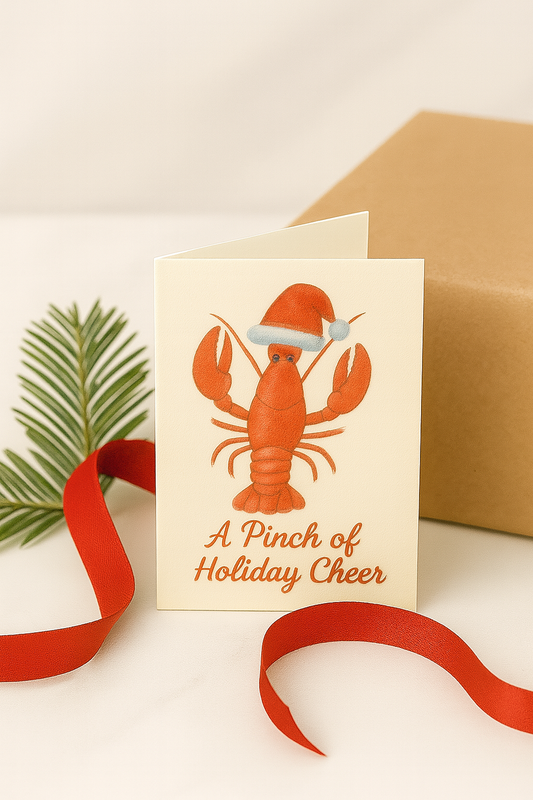 Lobster “Pinch of Holiday Cheer” – Printable Wall Art, Holiday Card, & Gift Tag