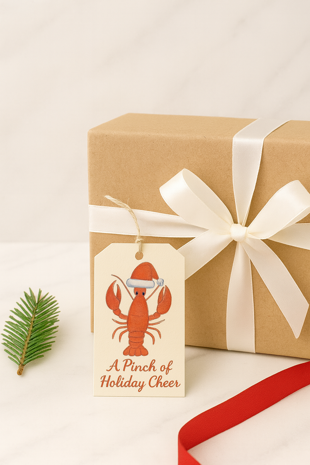 Lobster “Pinch of Holiday Cheer” – Printable Wall Art, Holiday Card, & Gift Tag