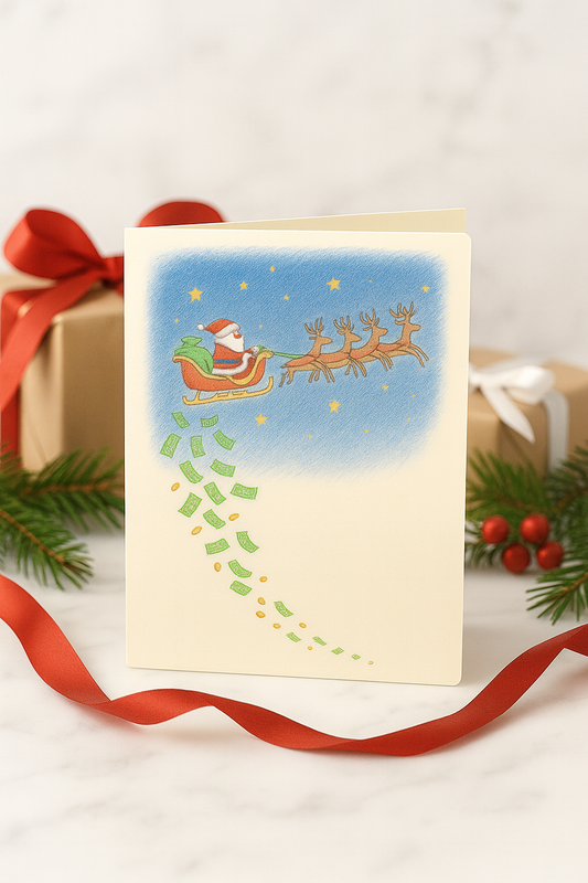 Santa’s Sleigh “Holiday Bonus” Cash & Gift Card Holder | Printable Instant Download