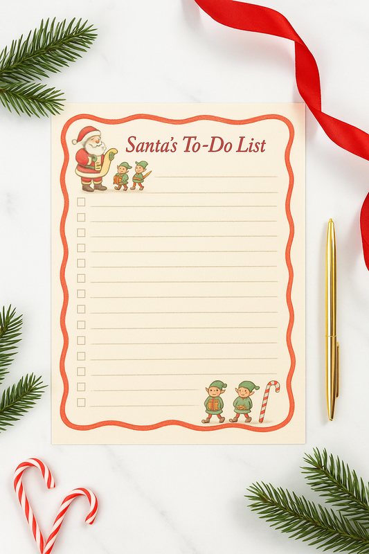 Santa’s To-Do List Printable | Instant Digital Download